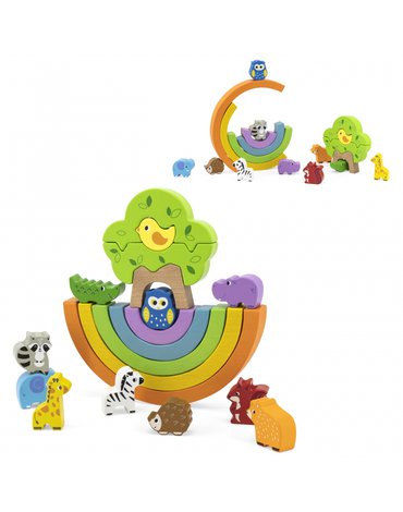 Viga Toys - VIGA Drewniana Tęcza Układanka Klocki Kreatywne Montessori
