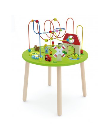Drewniany Duzy stolik edukacyjny Farma Rollercoaster Viga Toys