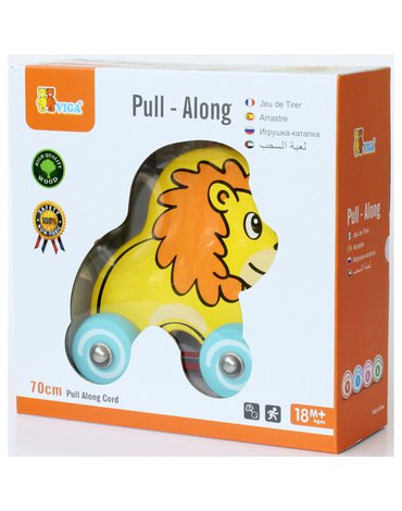 Viga Toys - Viga drewniany lew do ciągnięcia Na sznurku