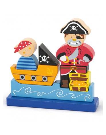 Viga Toys - Drewniane Klocki magnetyczne Viga Zestaw Pirat 10 Elementów