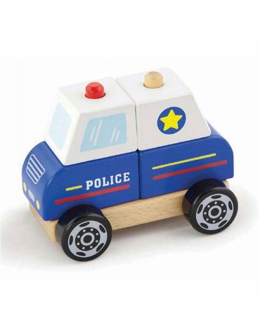 Viga Toys - Viga Drewniany Wóż Policyjny dla najmłodszych