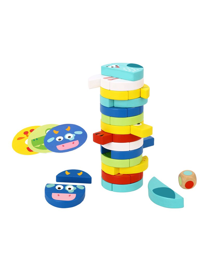 TOOKY TOY Jenga dla Dzieci Klocki Zwierzęta Gra Zręcznościowa Tooky Toy