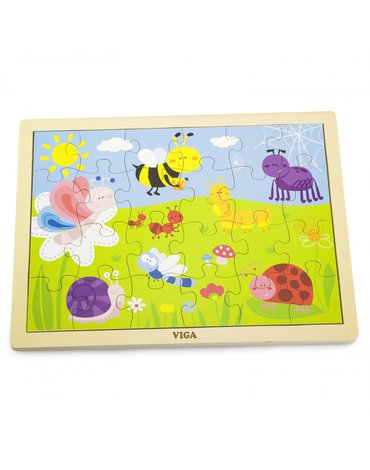 Viga Toys - VIGA Drewniane Puzzle Park 24 Elementy