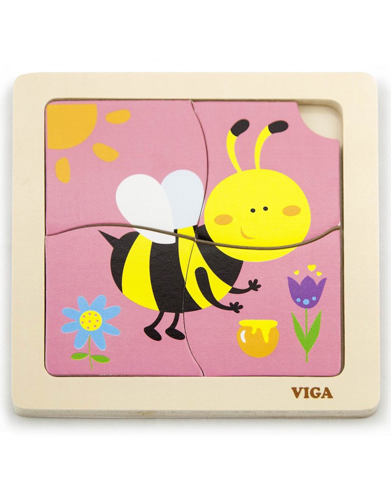 Viga Toys - VIGA Poręczne Drewniane Puzzle Pszczoła