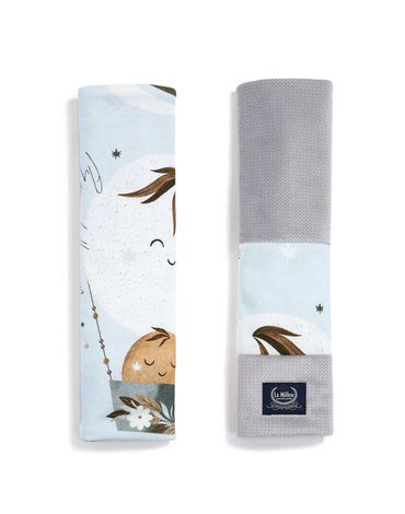 LA MILLOU - ORGANIC JERSEY COLLECTION - SEATBELT COVER - FLY ME TO THE MOON SKY - VELVET DARK GREY