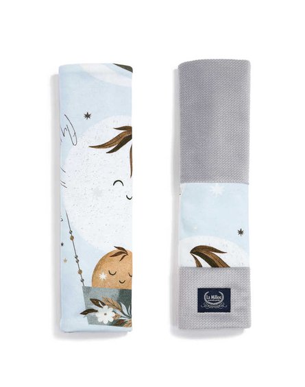 LA MILLOU - ORGANIC JERSEY COLLECTION - SEATBELT COVER - FLY ME TO THE MOON SKY - VELVET DARK GREY