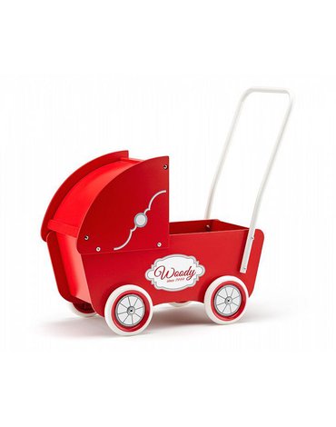 Woodyland Woody - Czerwony wózek dla lalek