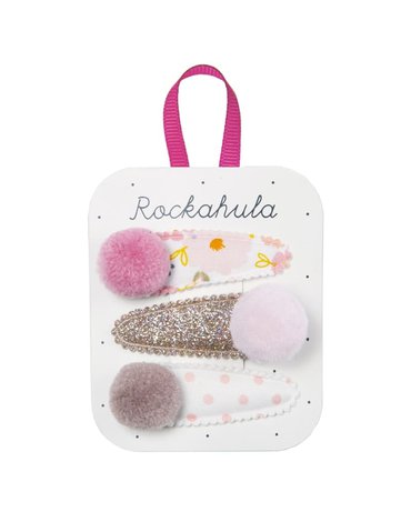 Rockahula Kids - 3 spinki do włosów Bloom Pom Pom