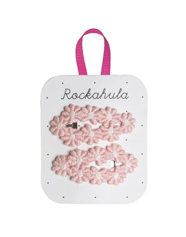 Rockahula Kids - 2 spinki do włosów Flower Crochet Pink