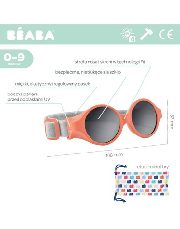Beaba Okulary przeciwsłoneczne dla dzieci z elastyczną opaską 0-9 miesięcy Pample