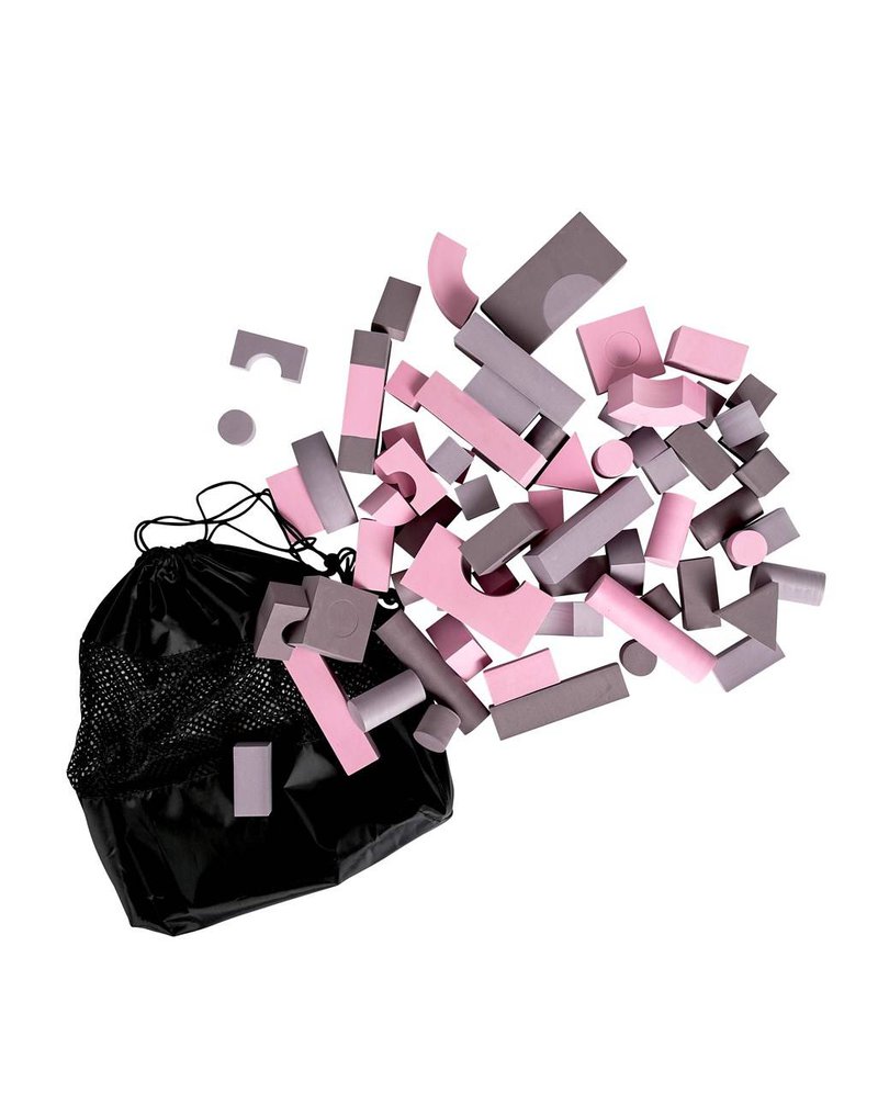 Baby Dan - Soft Blocks - piankowe klocki - różowy/fioletowy