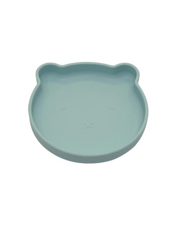 BoJungle - B-Talerzyk silikonowy Bear z przyssawką Blue mint