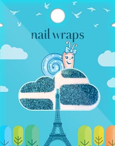 SNails, Naklejki na paznokcie, Nail Wrap – Turquoise, Turkusowe