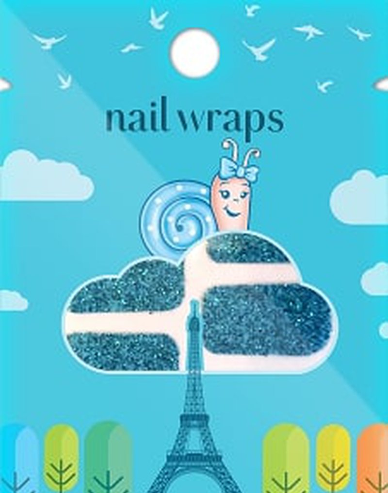 SNails, Naklejki na paznokcie, Nail Wrap – Turquoise, Turkusowe Snails
