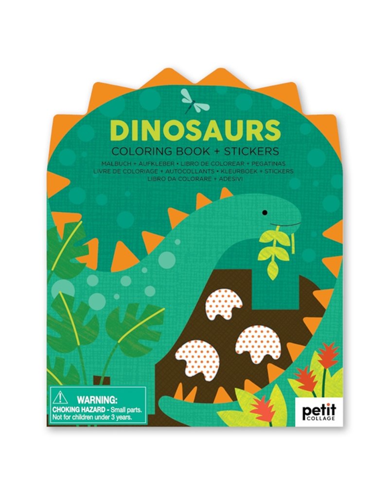 Petit Collage Kolorowanka z Naklejkami Dinozaury