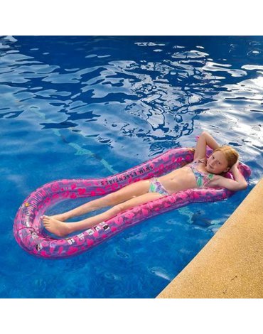 The Swim Essentials Materac do pływania z siateczką Neon Leopard 2020SE117