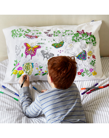 Poszewka na poduszkę do malowania, motyle, Eat sleep doodle