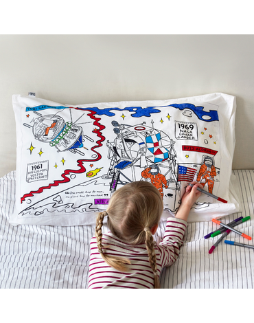 Poszewka na poduszkę do malowania, kosmiczna podróż, Eat sleep doodle