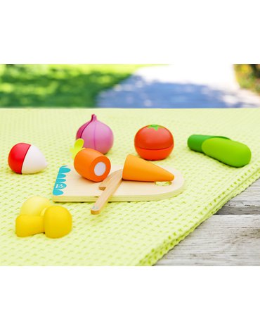 B.Toys - Chop ‘n’ Play – Wooden Toy Vegetables - zestaw drewnianych WARZYW do krojenia -