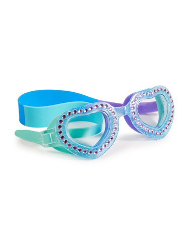 Okulary do pływania, Kocham Cię, niebiesko-miętowe, Bling2O
