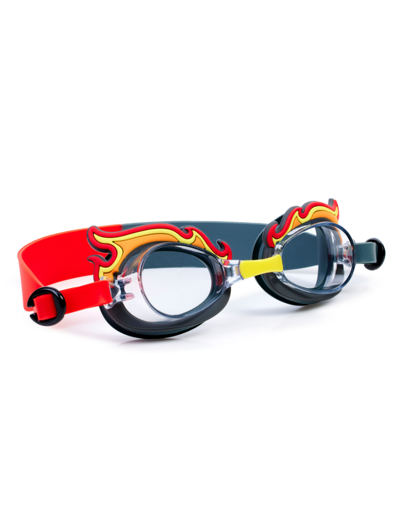 Okulary do pływania Aqua2ude, Płomienie, szaro-czerwone, Bling2o BLING2O