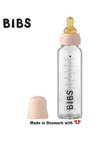 BIBS - Antykolkowa Butelka Szklana dla Niemowląt 225 ml BLUSH