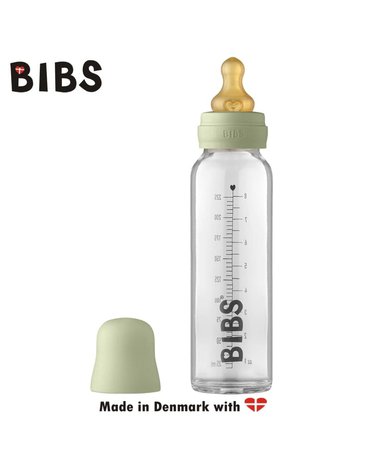 BIBS - Antykolkowa Butelka Szklana dla Niemowląt 225 ml SAGE