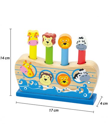 Viga Toys - VIGA Drewniane Skaczące Zwierzątka Arka Noego