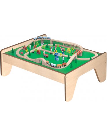 Viga Toys - VIGA Drewniany Stół dla Dzieci na Kolejkę i Klocki