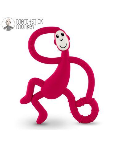 Matchstick Monkey Dancing Red Terapeutyczny Gryzak Masujący ze Szczoteczką