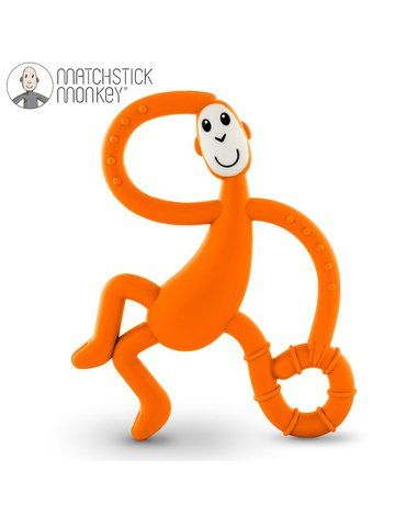 Matchstick Monkey Dancing Orange Terapeutyczny Gryzak Masujący ze Szczoteczką