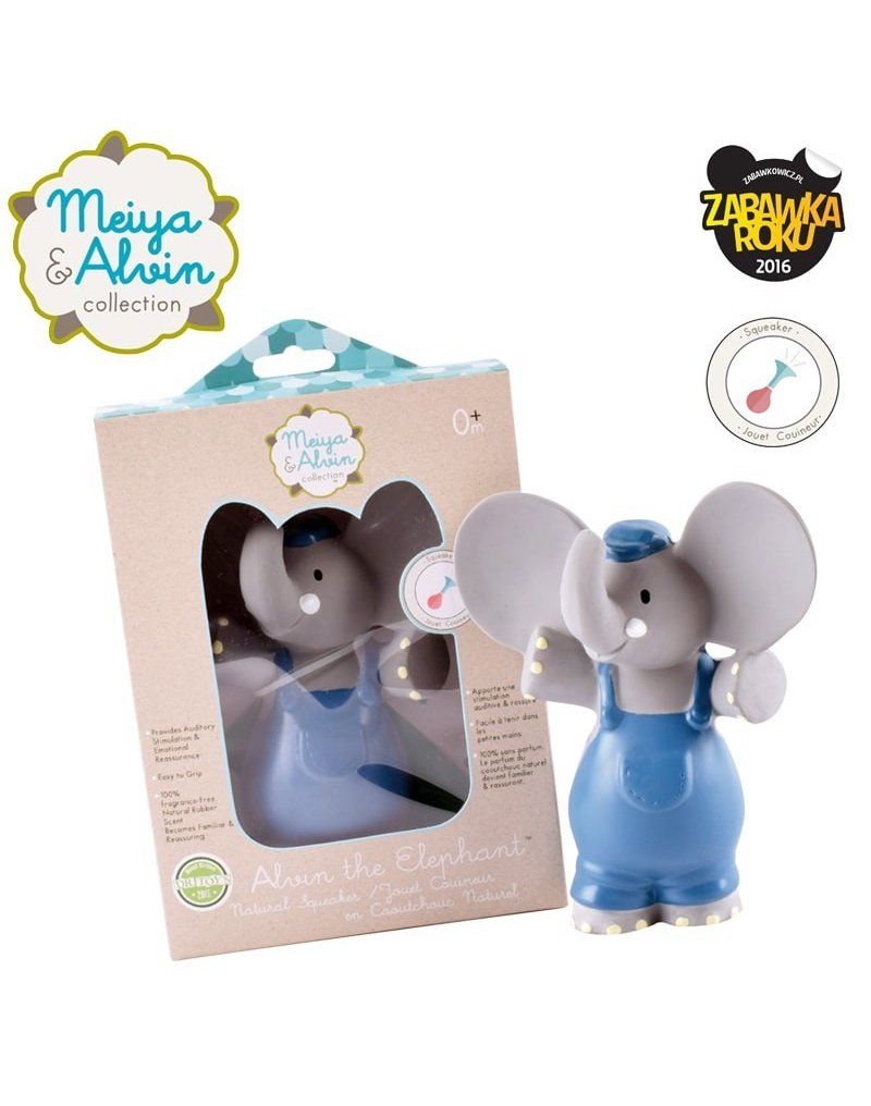 Meiya & Alvin - Alvin Elephant Organic Rubber Squeaker Meiya and Alvin