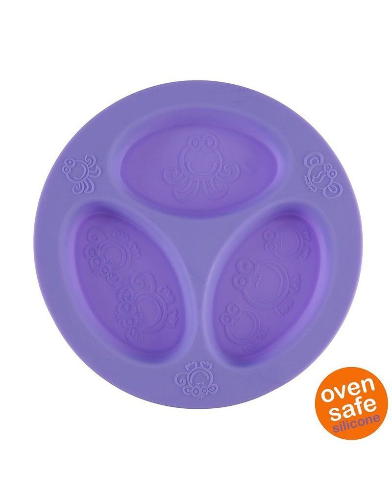 oogaa Purple Divided Plate silikonowy talerzyk trójdzielny