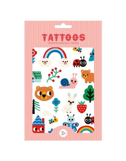 Petit Monkey -  Tattoo Nature Friends imprezowy zestaw tatuaży dla dzieci
