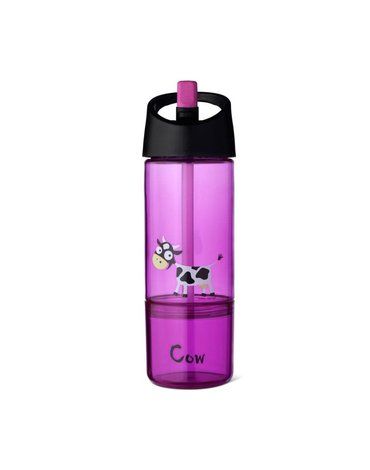Carl Oscar Kids Bottle 2in1 Bidon z pojemnikiem na przekąski 2w1 Purple - Cow
