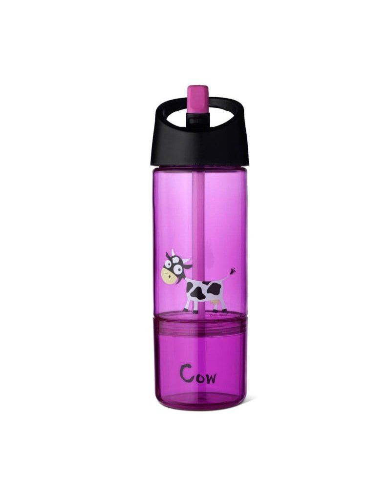 Carl Oscar Kids Bottle 2in1 Bidon z pojemnikiem na przekąski 2w1 Purple - Cow CARL OSCAR
