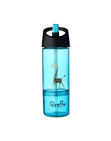 Carl Oscar Kids Bottle 2in1 Bidon z pojemnikiem na przekąski 2w1 Turquoise - Giraffe