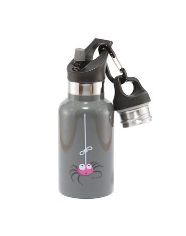 Carl Oscar TEMP Bottle - Butelka termiczna ze słomką ze szlachetnej stali nierdzewnej Grey - Spider