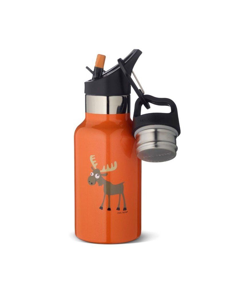 Carl Oscar TEMP Bottle - Butelka termiczna ze słomką ze szlachetnej stali nierdzewnej Orange - Moose CARL OSCAR