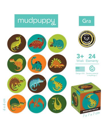 Mudpuppy Gra Mini Memory Dinozaury