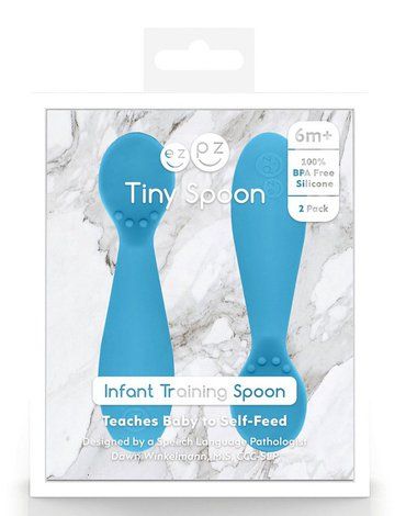 EZPZ Silikonowa łyżeczka Tiny Spoon 2 szt. pastelowa zieleń