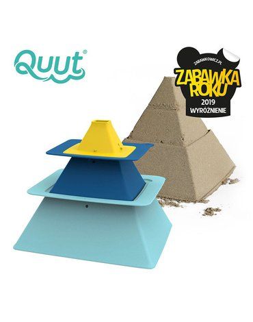 QUUT Zestaw 3 foremek do piasku Piramida Pira Vintage Blue + Deep Blue + Mellow Yellow
