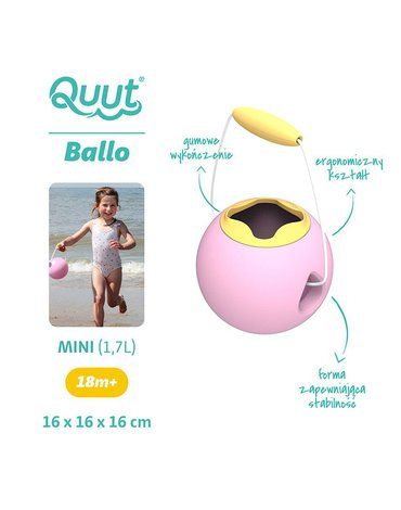 QUUT Małe wiaderko wielofunkcyjne Mini Ballo Sweet Pink + Yellow Stone Quut