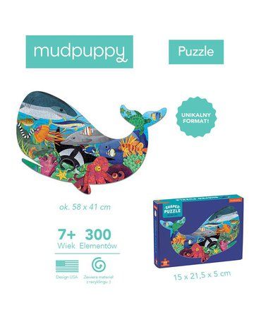 Mudpuppy Puzzle kształty Życie oceanu 300 elementów 7+