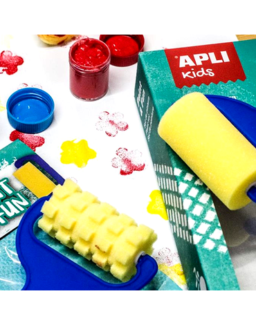 Zestaw stempelków i wałków z farbkami Apli Kids