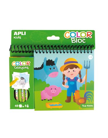 Kolorowanka z kredkami Apli Kids - Farma