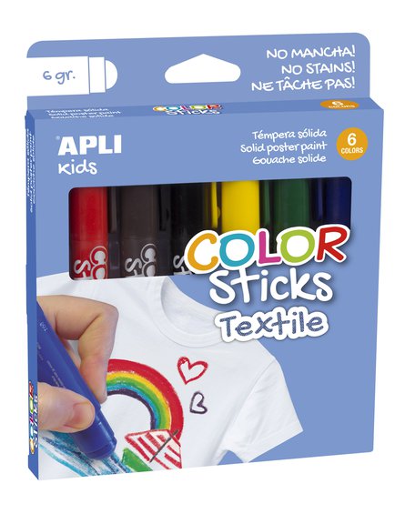 Flamastry do tkanin Apli Kids - 6 kolorów