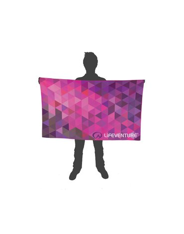 LittleLife - Ręcznik szybkoschnący Soft Fibre Lifeventure - Różowe trójkąty 150x90 cm