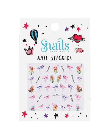 Naklejki na paznokcie dla dzieci Snails - Flamingos