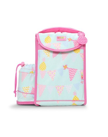 Penny Scallan Design - Plecak Lunchbox z osobną kieszonką na picie, Ananasy, miętowo-różowy, Penny Scallan